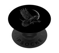 Cuervo Amante Animal Cuervo Motivo Bosque Fauna Gráfico Luna PopSockets PopGrip Adhesivo