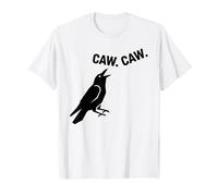 Cuervo Caw Caw Minimal Divertido Pájaro Silueta Cuervo Amante Camiseta