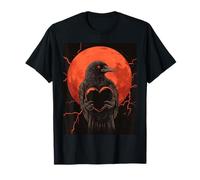 Cuervo Corazón Luna Hombre Gótico Sombrío Mujer Cuervo Camiseta