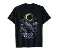 Cuervo Cottagecore Luna Flor Camiseta