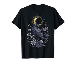 Cuervo Cottagecore Luna Flor Camiseta