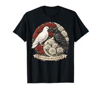 Cuervo Cuervo Paloma Eternal Balance Yin-Yang Blanco Rojo Roses tee Camiseta