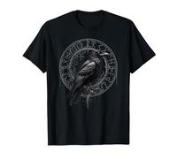 Cuervo de Valhalla Cuervos Runas de Odín Brújula nórdica Vikingo Camiseta, Hombre, Negro, XXL