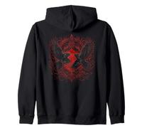 Cuervo de Valhalla Cuervos Runas de Odín Mitos nórdicos Vikingos Sudadera con Capucha