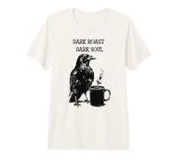 Cuervo Divertido Bebe Café Negro como mi Alma Camiseta Premium