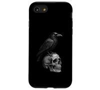 Cuervo en calavera - Arte oscuro gótico vintage grabado Carcasa para iPhone SE (2020) / 7 / 8