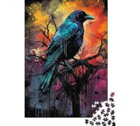 Cuervo en Rama 1000 Piezas Cartón Extra Grueso Rompecabezas Premium Fans De Adolescentes 12-18 Años Imposible Difícil Desafío Presente Divertido 52x38cm/1000pcs