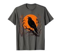 Cuervo gótico Cosecha Naranja Luna Campo de maíz Halloween Camiseta