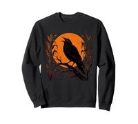 Cuervo gótico Cosecha Naranja Luna Campo de maíz Halloween Sudadera