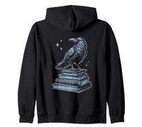 Cuervo Gótico Lector de Libros Arte de Literatura Aves Sudadera con Capucha