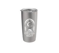 Cuervo gótico noche eterna y calavera Vaso térmico de acero inoxidable de doble pared