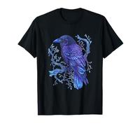 Cuervo gótico pájaro cuervo luna luz anochecer historia arte Camiseta