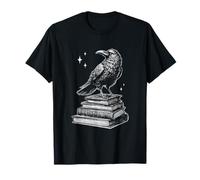 Cuervo Libro Amante Lectura Literaria Estilo Clásico Camiseta