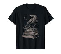 Cuervo Libro Literatura Lectura Biblioteca Arte Gotico Camiseta