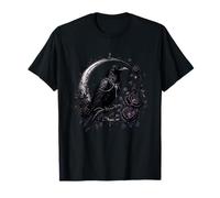 Cuervo místico en Luna Creciente con Rosas oscuras Camiseta