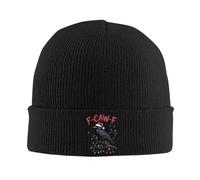 Cuervo Navidado Divertido F-Caw-F Gorro de Punto Gorro Gorro Cálido acrílico Color Gorros Regalos para Hombres,