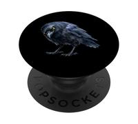 Cuervo Negro Azul Realista Pájaro Oscuro Divertido Amante De Páj PopSockets PopGrip Adhesivo