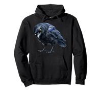 Cuervo Negro Azul Realista Pájaro Oscuro Divertido Amante De Páj Sudadera con Capucha