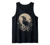 Cuervo Negro Cuervo Oscuro Flor Silvestre Gótica Flor Floral Vintage Camiseta sin Mangas