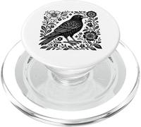 Cuervo Negro Decorativo Cuervo Silueta Floral Gótico A PopSockets PopGrip para MagSafe