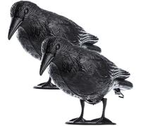 Cuervo negro KADAX, repelente de palomas y espantapájaros de plástico, repele...