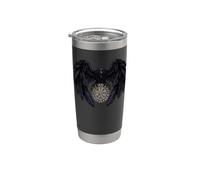 Cuervo Odín con Futhark y Vegvisir Vaso térmico de acero inoxidable de doble pared