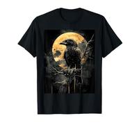 Cuervo Rata Luna Hombre Gótico Sombrío Mujer Cuervo Camiseta