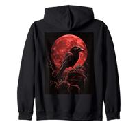Cuervo Rata Luna Hombre Gótico Sombrío Mujer Cuervo Sudadera con Capucha