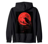 Cuervo Rata Luna Hombre Gótico Sombrío Mujer Cuervo Sudadera con Capucha