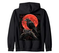 Cuervo Rata Luna Hombre Gótico Sombrío Mujer Cuervo Sudadera con Capucha