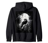 Cuervo Rata Luna Hombre Gótico Sombrío Mujer Cuervo Sudadera con Capucha