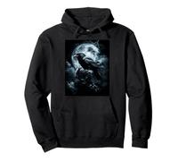 Cuervo Rata Luna Hombre Gótico Sombrío Mujer Cuervo Sudadera con Capucha