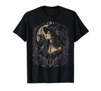 Cuervo Reina Bruja Temporada Gótica Bruja Estética Oculta Camiseta gráfica económica, Hombre, Negro, XL