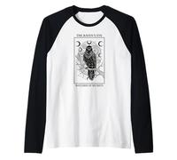 Cuervo Tarot Tarjeta Oculto Místico Gótico Cuervo Amante Camiseta Manga Raglan