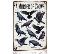 Cuervo Un Asesinato De Cuervos Letrero De Metal Impermeable Placa Metálica Divertido Cartel De Metal para Cocina Garaje Hogar 20X30Cm