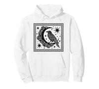 Cuervo Vigilante De La Noche Místico Celestial Arte Gótico Cuervo Sudadera con Capucha