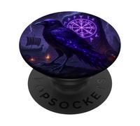 Cuervo Vikingo Hugin & Munin Runas vikingas Árbol de la Vida PopSockets PopGrip Adhesivo