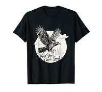 Cuervo Volador Keep Your Circle Pequeño Cuervo Vintage Minimal Camiseta