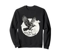 Cuervo Volador Keep Your Circle Pequeño Cuervo Vintage Minimal Sudadera