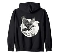 Cuervo Volador Keep Your Circle Pequeño Cuervo Vintage Minimal Sudadera con Capucha