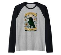 Cuervos Antes de Bros Mujeres Vintage Raven Moon Phases Camiseta Manga Raglan