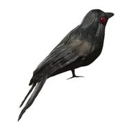 Cuervos artificiales de Halloween, Cuervos negros de Halloween | Traje realista de de pájaros negros - Accesorios de luz de 6.3 pulgadas, accesorio de , para , patio, ar