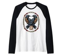 Cuervos de mitología nórdica - Huginn & Muninn Mystical Raven Camiseta Manga Raglan