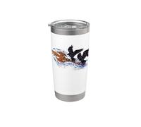 Cuervos de Odín con Lanza Gungnir - Hugin y Munin Vaso térmico de acero inoxidable de doble pared