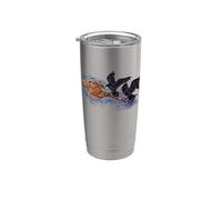Cuervos de Odín con Lanza Gungnir - Hugin y Munin Vaso térmico de acero inoxidable de doble pared