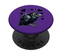 Cuervos Halloween Corazones Cuervo pájaros Cuervo Cuervos PopSockets PopGrip Adhesivo