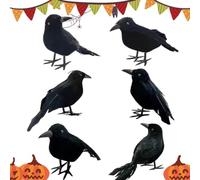 Cuervos Negros Artificiales 6 Piezas Espeluznante Espeluznante Realista