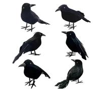 Cuervos negros artificiales 6 piezas espeluznante realista