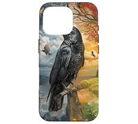 Cuervos Viaje Cuervo Luna Floral Naturaleza Pájaros Carcasa para iPhone 16 Pro