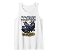 Cuervos Vintage 70s 90s Cuervos Retro Cuervo Aves Amante Cuervo Camiseta sin Mangas